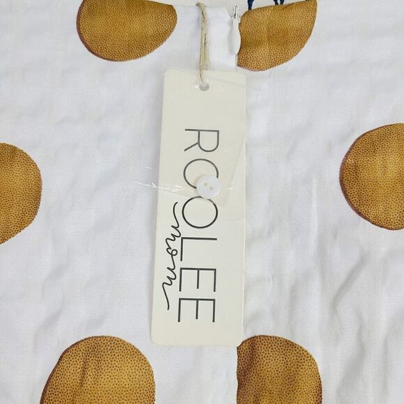 NWT Roolee Mom Dress White Gold Polka Dot Printed Lined Midi Size XXL Back Zip - Picture 5 of 8